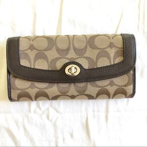 Coach Park Signature Turnlock Slim Envelope Wallet